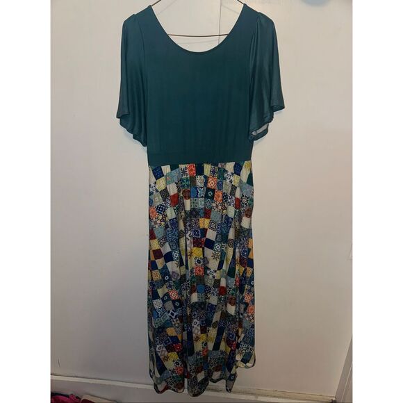 Super Cute Dresses Ringger patchwork Nomad Queen butterfly maxi dress - Picture 3 of 6